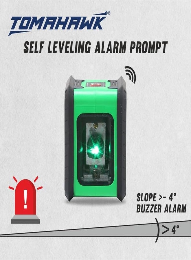 TOMAHAWK® TLL 02 - Compact 2 Green Line Laser Level - 98ft Green Cross Self-Levelling Laser Line for Construction with 360° Vertical/Horizontal Magnetic Base, Adjustable Brightness, Pack of 3 - Image 2